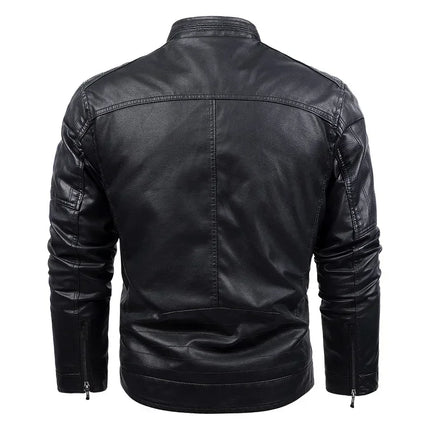 Men's Leather Biker Jacket Classic Style