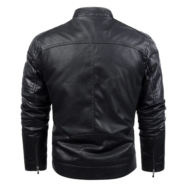 Men's Leather Biker Jacket Classic Style