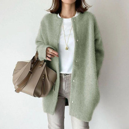 Women's Knitted Cardigan with Button Closure