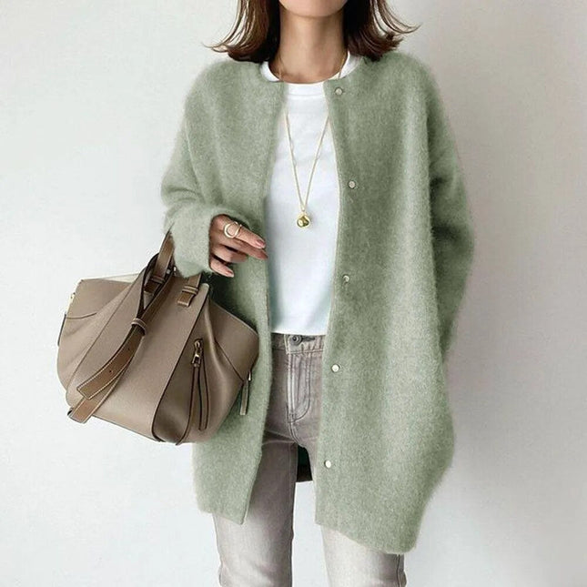 Women's Knitted Cardigan with Button Closure