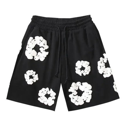 Men's Floral Print Denim Pants