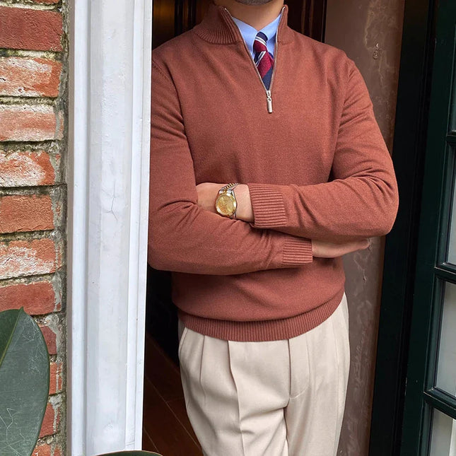 Men's Half-Zip Sweater Knit Cotton