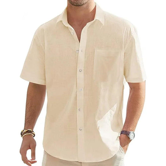 Coastal Ease Linen Shirt | Men's Lightweight Cotton-Linen Button-Down - northernnomad