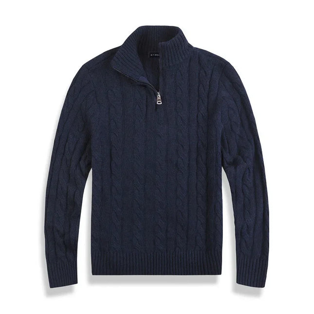 Men's Half Zip Sweater Wool Blend