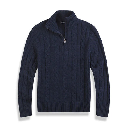 Men's Half-Zip Sweater High-Quality Cotton