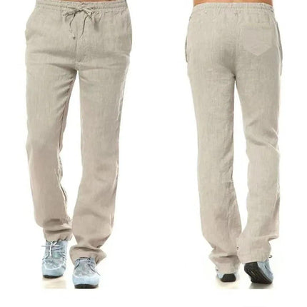 Men's Cotton-Linen Trousers with Back Pocket | Breathable Casual Streetwear Pants - northernnomad