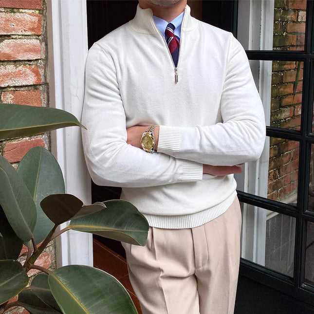 Men's Half-Zip Sweater Knit Cotton