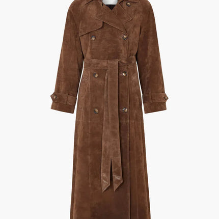 Women's Suede Trench Coat Stylish