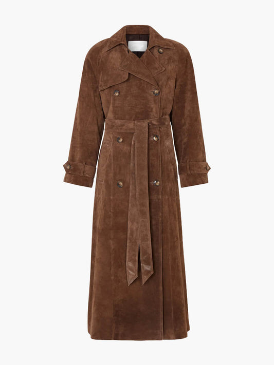 Women's Suede Trench Coat Stylish