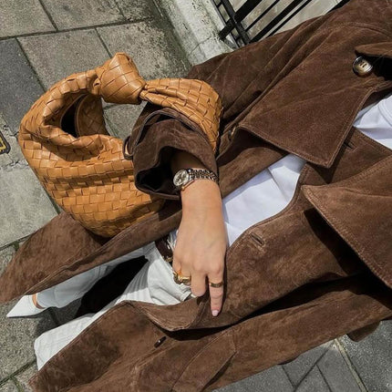 Women's Suede Trench Coat Stylish