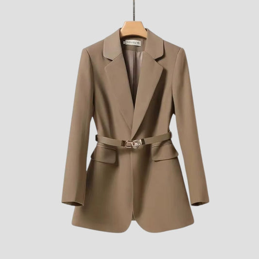 Women's Blazer Jacket Belted Elegant Fashion Coat