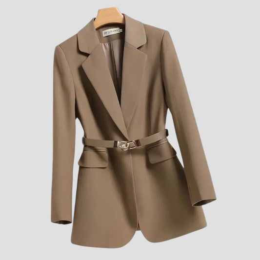 Women's Blazer Jacket Belted Elegant Fashion Coat