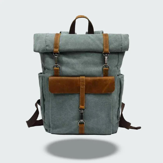 Men's Vintage Roll Top Backpack Canvas