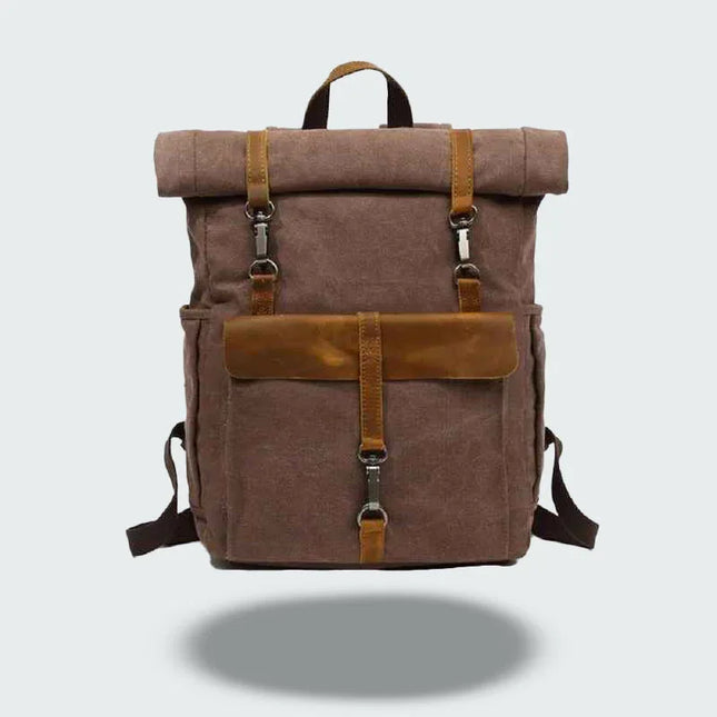 Men's Vintage Roll Top Backpack Canvas