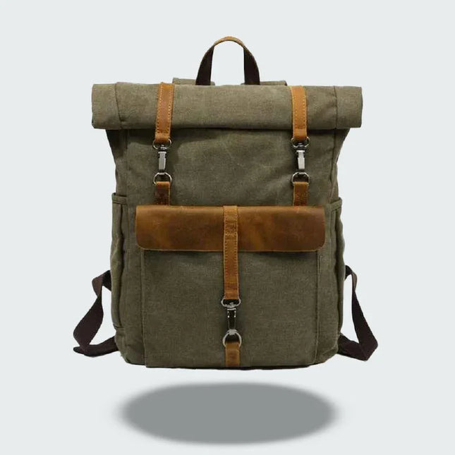 Men's Vintage Roll Top Backpack Canvas