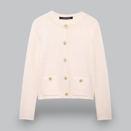 Women's Knit Cardigan with Gold Buttons