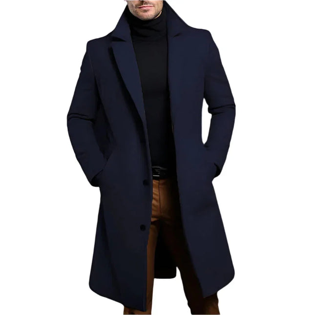 Men's Mid Length Coat Wool Blend