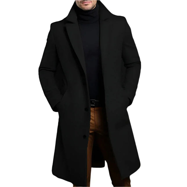 Men's Mid Length Coat Wool Blend