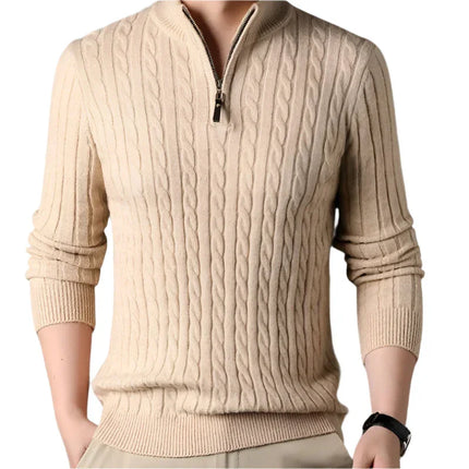 Men's Cable-Knit Quarter Zip Jumper