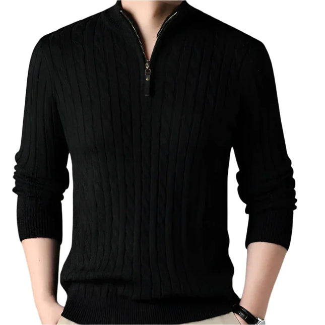 Men's Cable-Knit Quarter Zip Jumper