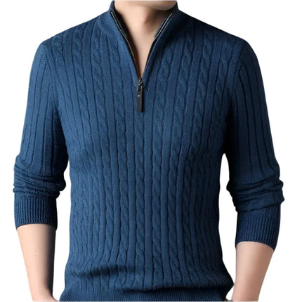 Men's Cable-Knit Quarter Zip Jumper