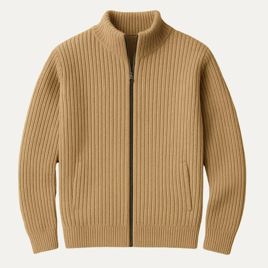 Men's Knitted Zip-Up Cardigan