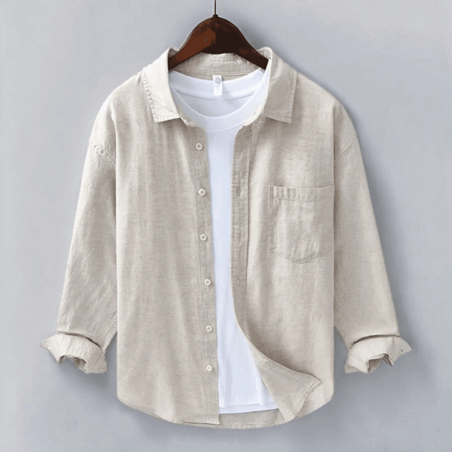 Men's Button-Up Long-Sleeve Shirt Casual