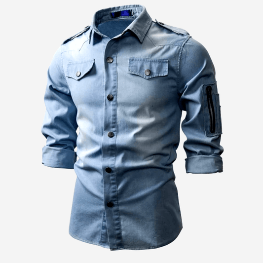 Men's Long Sleeve Denim Overshirt