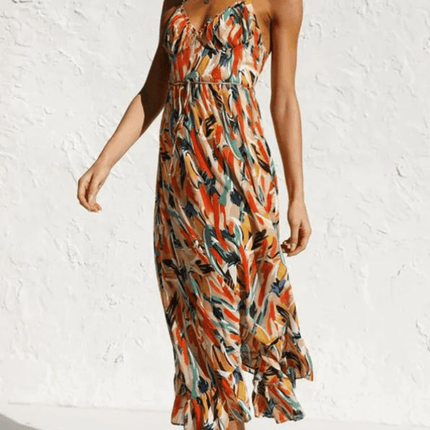 Women's Floral Midi Dress Lightweight