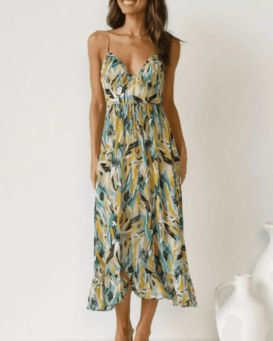 Women's Floral Midi Dress Lightweight