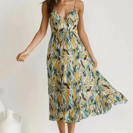 Women's Floral Midi Dress Lightweight