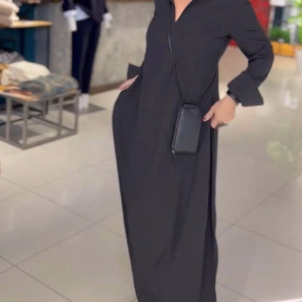 Women's Maxi Summer Dress with V-Neck