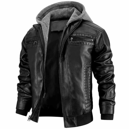 Men's Crocheted Motorcycle Jacket Retro Style