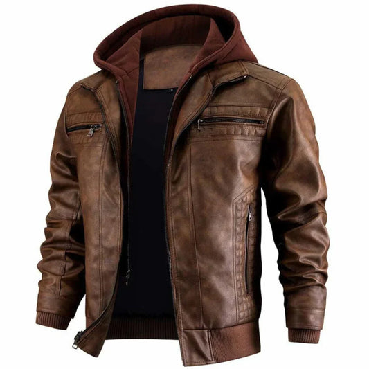 Men's Crocheted Motorcycle Jacket Retro Style