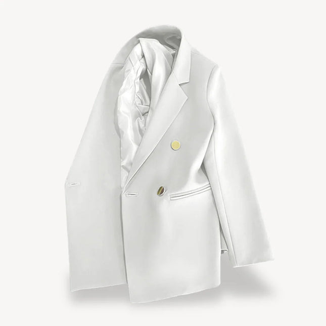 Women's Double-Breasted Blazer Formal Jacket