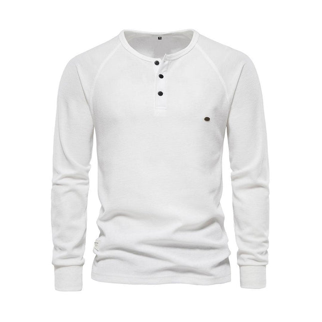 Men's Casual Long Sleeve Shirt Cotton Blend Khaki