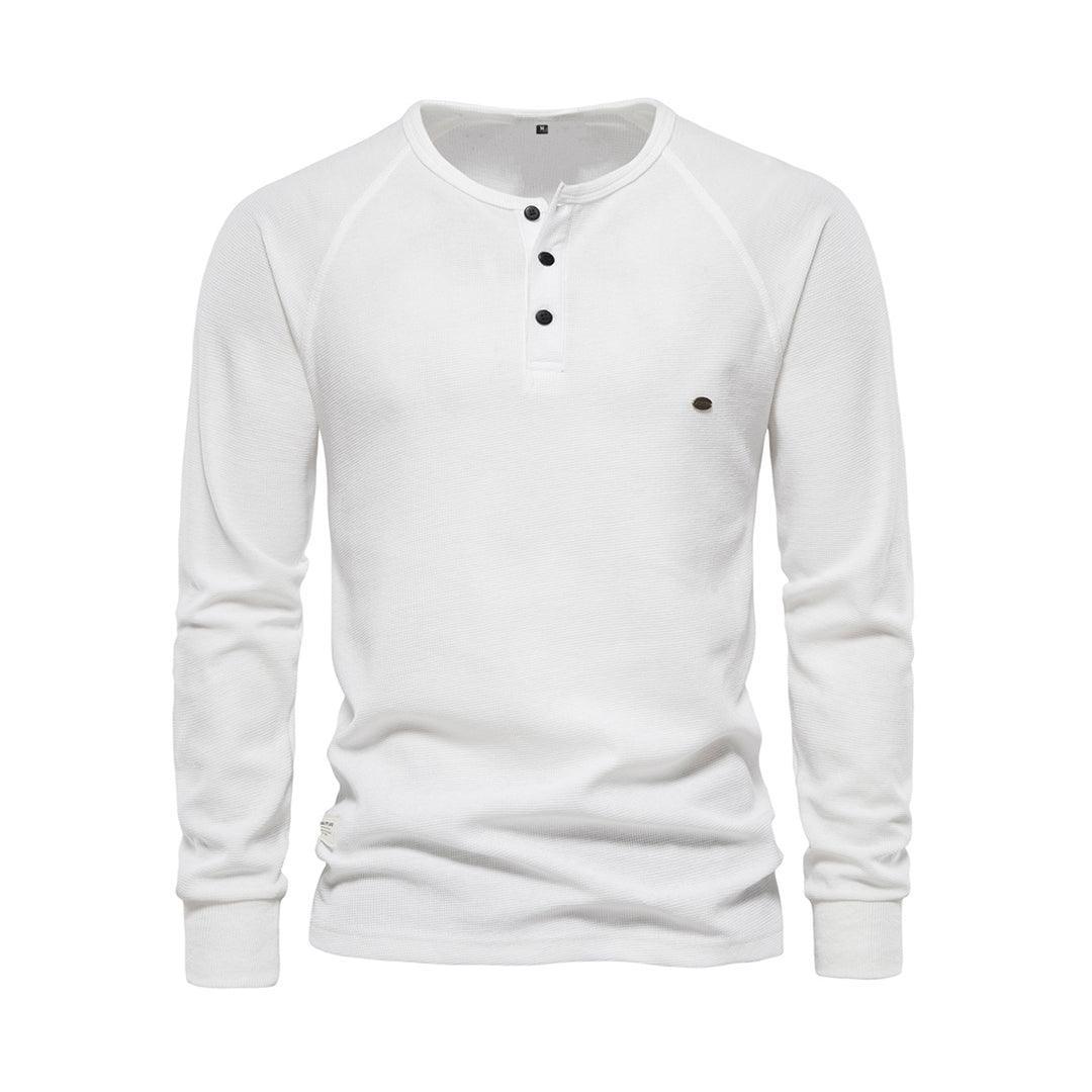 Men's Casual Long Sleeve Shirt Cotton Blend Khaki