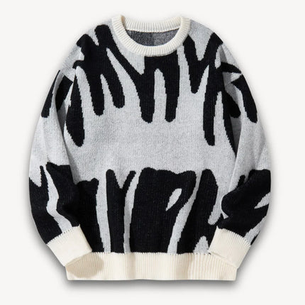 Men's Knit Sweater Wool Graphic Crewneck