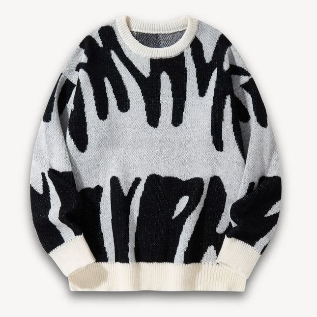 Men's Knit Sweater Wool Graphic Crewneck
