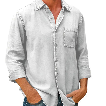 Men's Casual Long-Sleeve Shirt Cotton