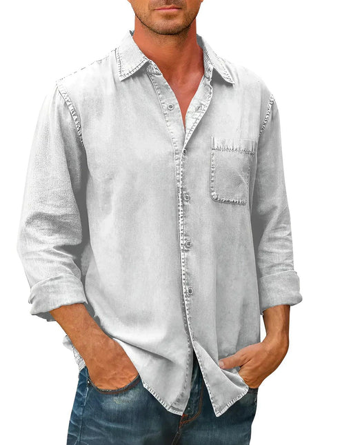 Men's Casual Long-Sleeve Shirt Cotton