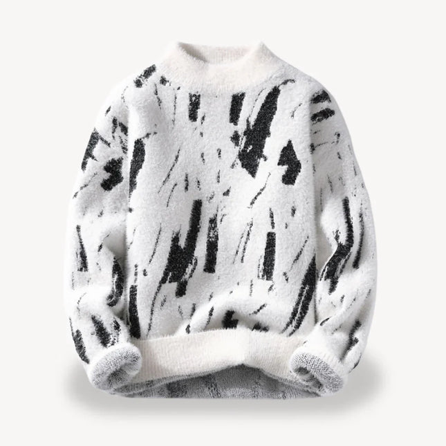 Men's Fuzzy Knit Sweater Casual Style