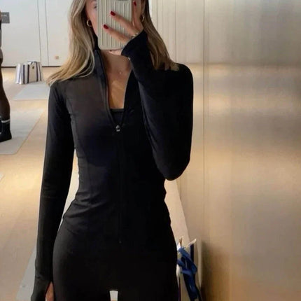 Women's Zip-Up Stretch Fitness Jacket