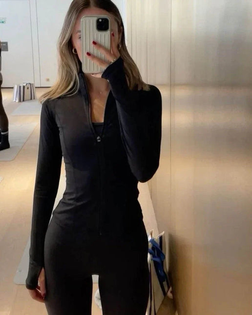 Women's Zip-Up Stretch Fitness Jacket