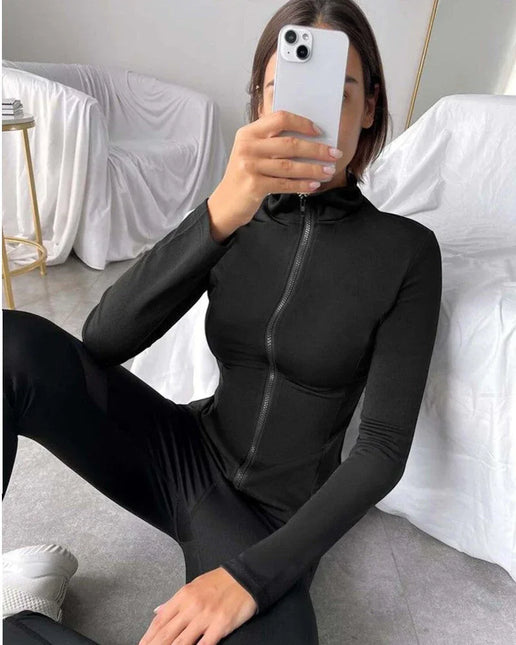 Women's Zip-Up Stretch Fitness Jacket