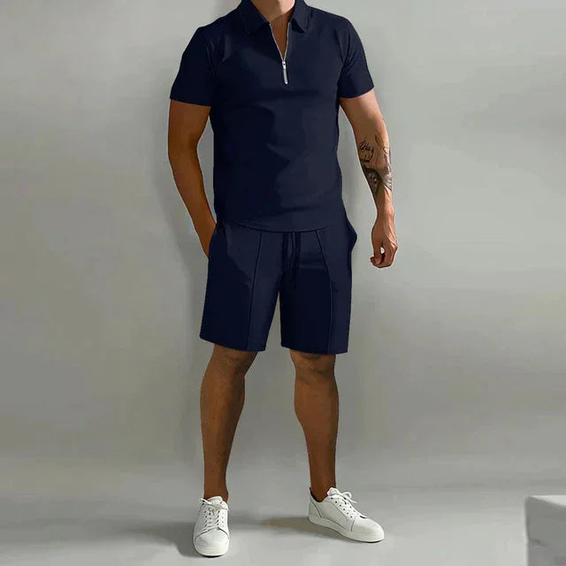 Men's Luxury Polo Shirt and Shorts Set
