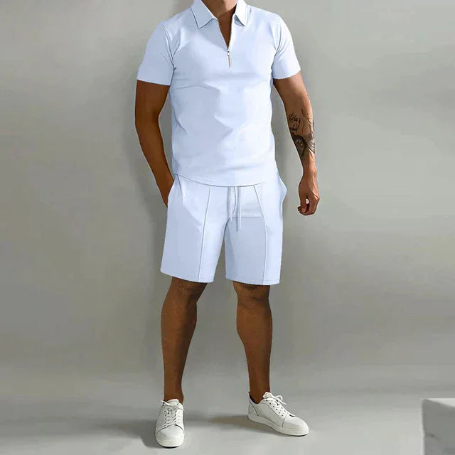 Men's Luxury Polo Shirt and Shorts Set