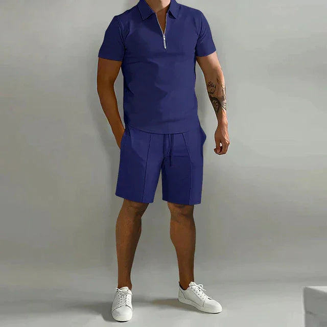 Men's Luxury Polo Shirt and Shorts Set