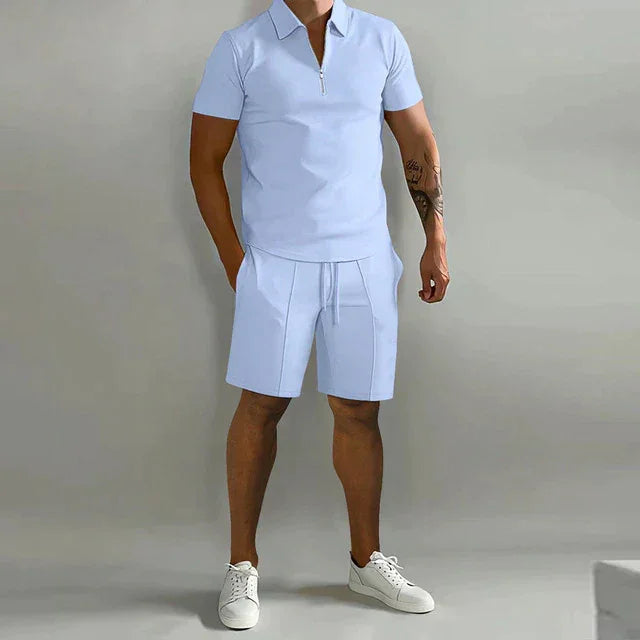 Men's Luxury Polo Shirt and Shorts Set