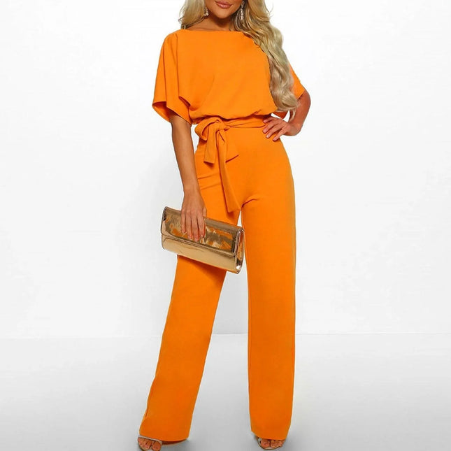 Women's Belted Jumpsuit Elegant Chic Style